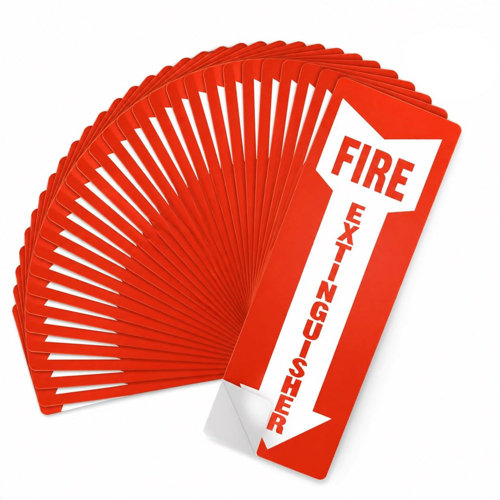 Fire Extinguisher Arrow Stickers 24 Pack, 11.8 x 4 Inch Vinyl