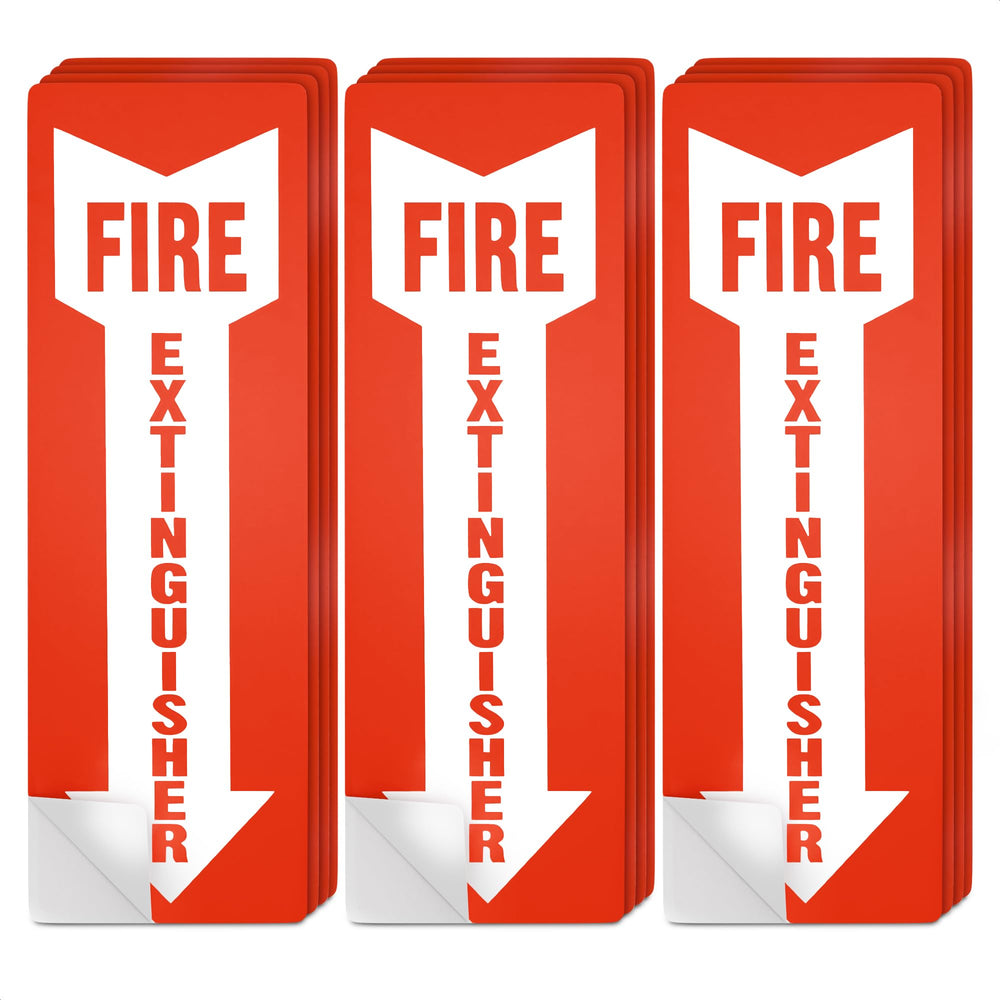 12 Pack Fire Extinguisher Vinyl Signs, 4 x 11.8 Inch