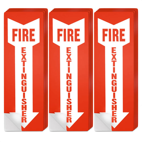 12 Pack Fire Extinguisher Vinyl Signs, 4 x 11.8 Inch