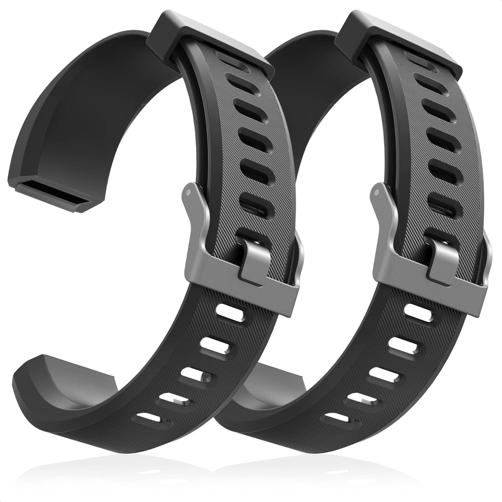 Silicone Bands for ID115Plus HR, 2 Pack Black