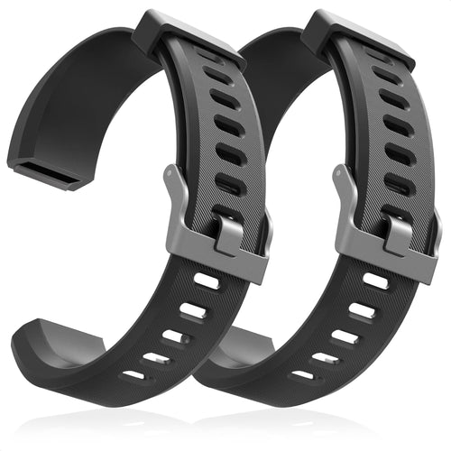 Silicone Bands for ID115Plus HR, 2 Pack Black