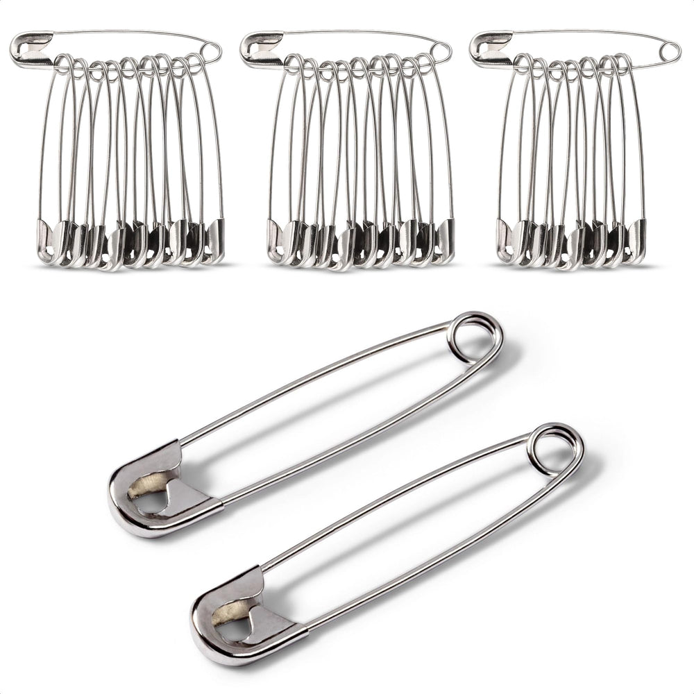 Extra Large 3 Inch Safety Pins, 30 Pack Stainless Steel