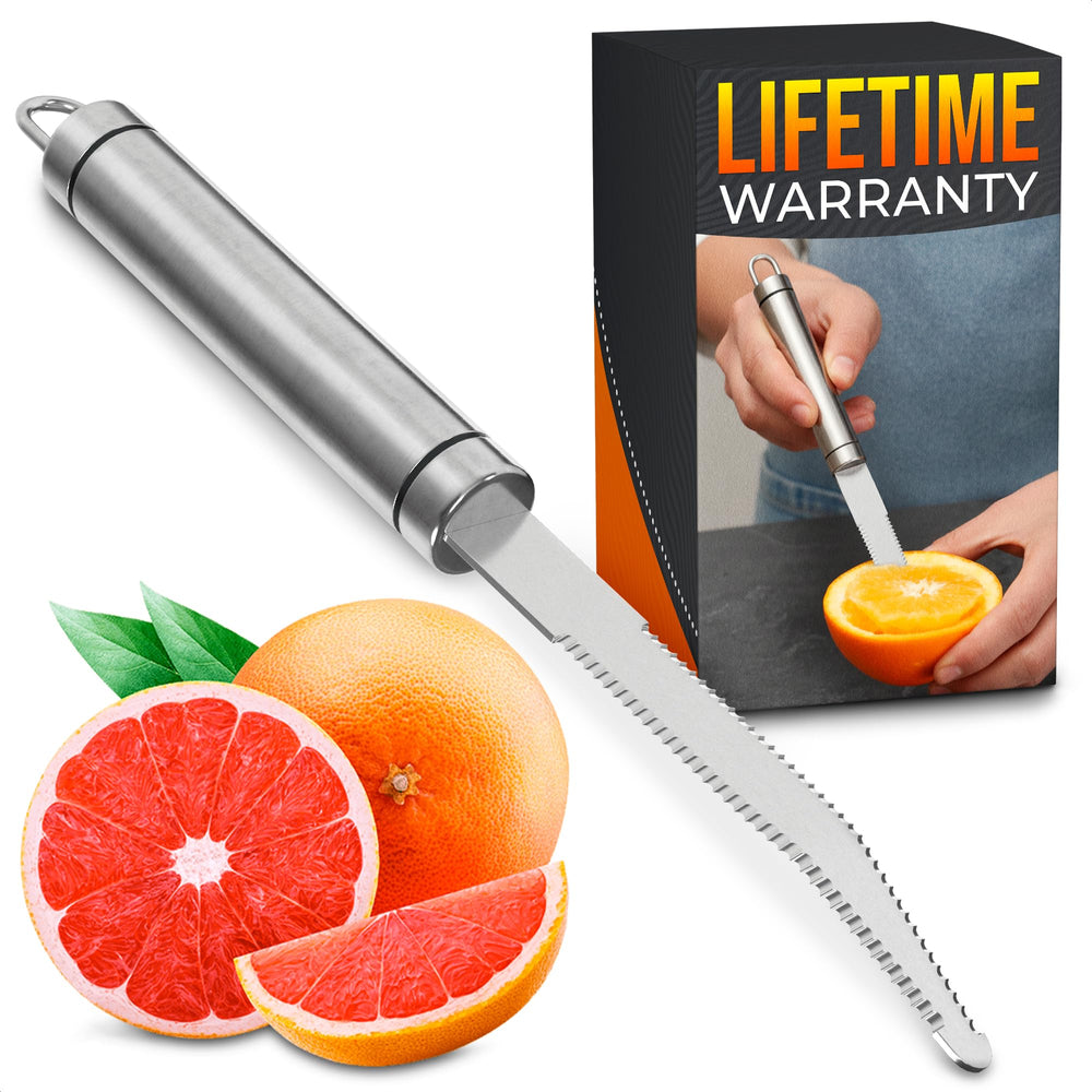 Curved Double Serrated Grapefruit Knife, Stainless Steel