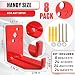 Fire Extinguisher Wall Brackets, 20 Lb Steel, Red, 8 Pack