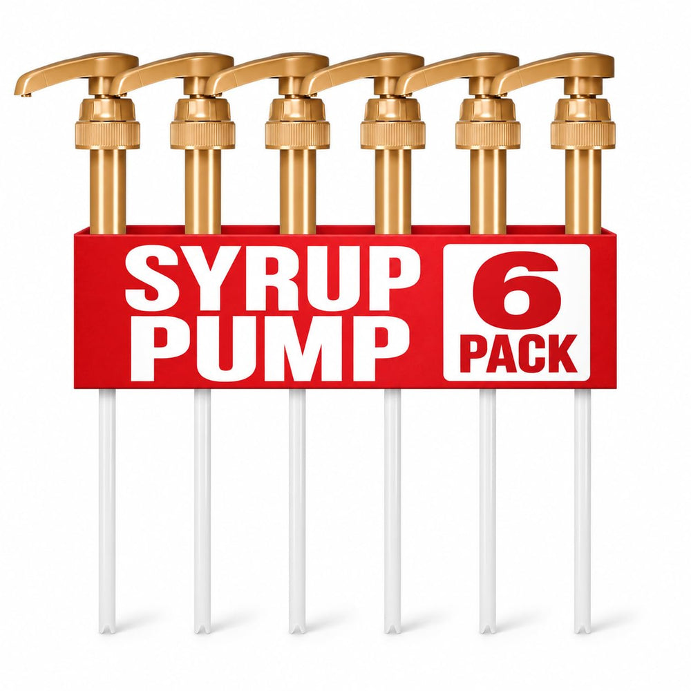 Coffee Syrup Pumps for 750 Ml Bottles, Gold, 6 Pack