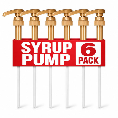 Coffee Syrup Pumps for 750 Ml Bottles, Gold, 6 Pack