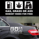 Gas Grass or Ass Vinyl Car Decal, 9 x 5.5 Inch