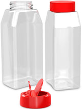 32 Oz Seasoning Shakers with Red Dual Flip Lids, Set of 2
