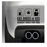Gas Grass or Ass Vinyl Car Decal, 9 x 5.5 Inch