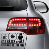 Gas Grass or Ass Vinyl Car Decal, 9 x 5.5 Inch