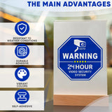 Surveillance Camera Warning Decals, 6 Pack, 3.3 Inch Hexagon