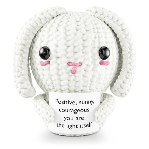 Handcrafted Crochet Bunny Plush with Message Card