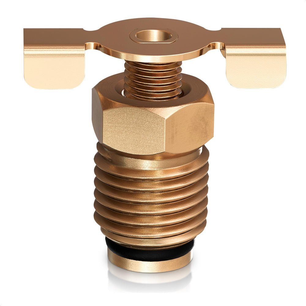 Brass Petcock Drain Valve for Air Compressors, 1/4 NPT Male