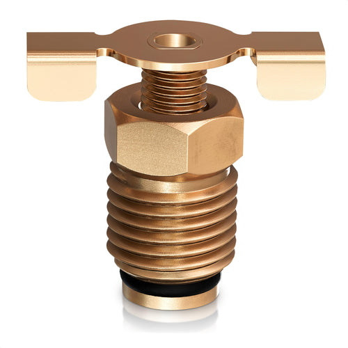 Brass Petcock Drain Valve for Air Compressors, 1/4 NPT Male