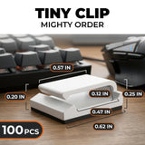 Adhesive Cable Clips 100 Pack, White Cord Holders