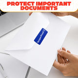 Tamper Proof Stickers, 1 x 3 Inch, Blue, 500 Pack