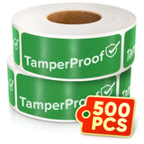 Tamper Proof Stickers 500 Pack, 1 x 3 Inch Green