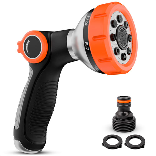 Hose Nozzle Car Wash Sprayer with 3.5 oz Foam Control Tank, Orange