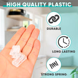 50 Mini Clear Plastic Spring Clips, 0.94 x 0.47 In