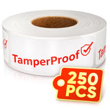 Tamper Proof Stickers, 1 x 3 Inch, White, 250 Pack