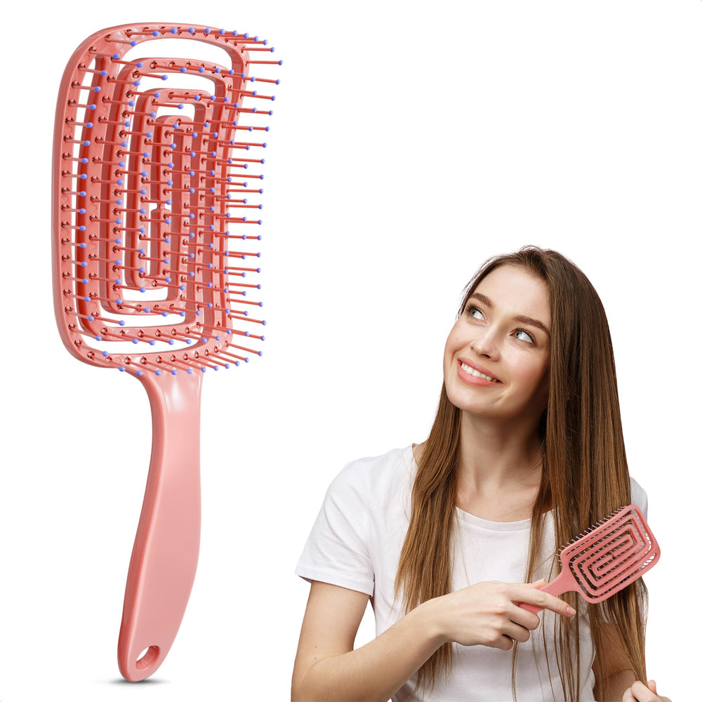 Pink Vented Detangling Brush for Blow Drying and Wigs