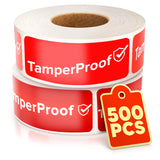 500 Red Tamper Evident Seal Stickers, 1 x 3 In, 2 Rolls