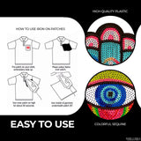 Sequin Hamsa Hand Iron-On Patch with Evil Eye, 9.5 x 7.9 Inch
