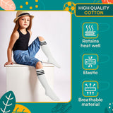 Triple-Stripe Knee High Tube Socks, Black and White, 6 Pack