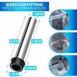 Bar Sink Overflow Stopper Tube, Fits 1.75 In Drain