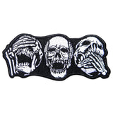 Embroidered Skull Iron-On Patch for Biker Vests and Jackets