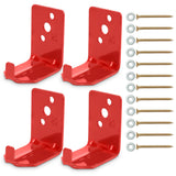 Fire Extinguisher Wall Brackets, 20 Lb Steel, Red, 4 Pack