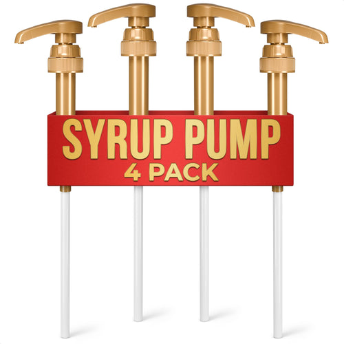 Gold Syrup Pumps 4 Pack, Skinny Style for 750 ml Bottles