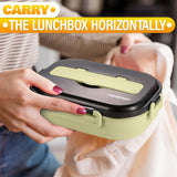 Stainless Steel Bento Lunch Box with Hot-Water Warming Tray