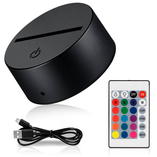 16-Color LED Display Base for Acrylic Inserts, USB or Battery