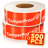 Tamper Proof Stickers, 1 x 3 Inch, Orange, 500 Pack