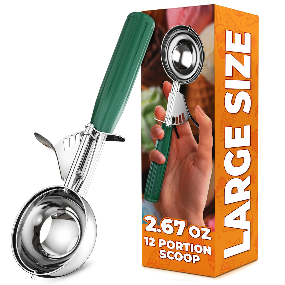 2.67 Oz Trigger Ice Cream Scoop, #12 Stainless Steel