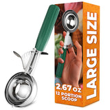 2.67 Oz Trigger Ice Cream Scoop, #12 Stainless Steel