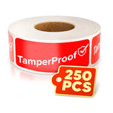250 Red Tamper Proof Seal Stickers, 1 x 3 In Roll