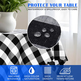 Black and White Buffalo Check Tablecloth, 35 Inch Square