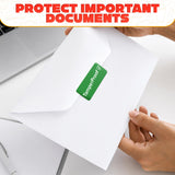 Tamper Proof Stickers 500 Pack, 1 x 3 Inch Green