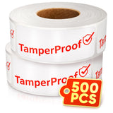 Tamper Proof Stickers, 1 x 3 Inch, White, 500 Pack