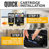 215 Replacement Ink Cartridges, 5 Pack: 3 Black, 2 Tri-Color