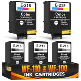 215 Replacement Ink Cartridges, 5 Pack: 3 Black, 2 Tri-Color