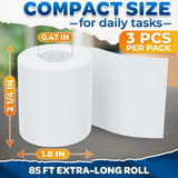 Thermal Calculator Paper, 3 Rolls, 2 1/4 In Wide x 85 Ft