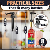 Lockable Black Syrup Pumps for Coffee, 8 Pack