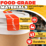 Tamper Proof Stickers, 1 x 3 Inch, Orange, 250 Pack