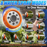 Car Wash Hose Nozzle with 3.5 oz Soap Dispenser, Orange