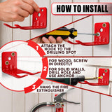 Fire Extinguisher Brackets 16 Pack, Heavy Duty Red Steel, 20 lb