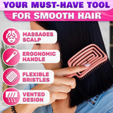 Pink Vented Detangling Brush for Blow Drying and Wigs