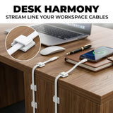 Adhesive Cable Clips 100 Pack, White Cord Holders